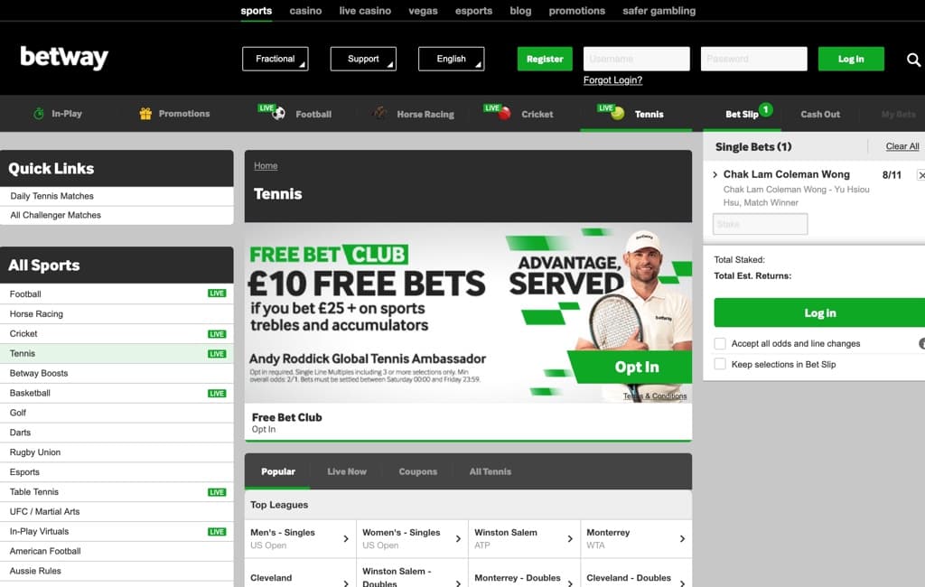 betway tennis