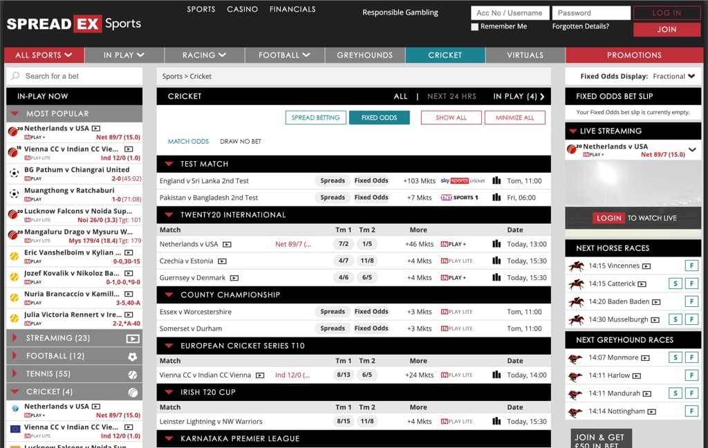 spreadex cricket