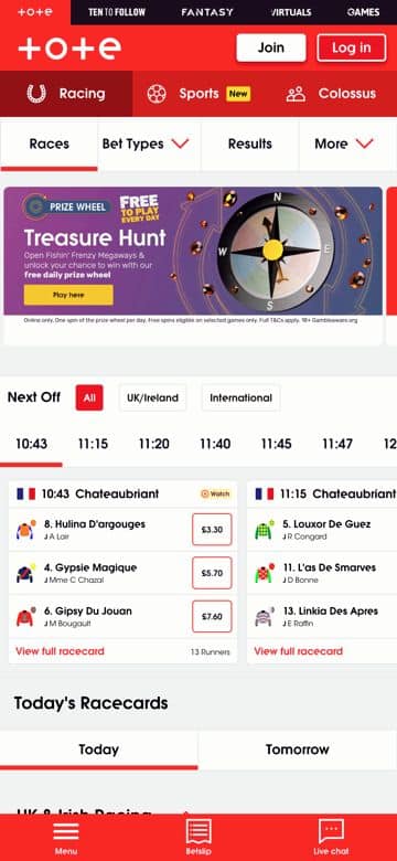 The Tote betting app