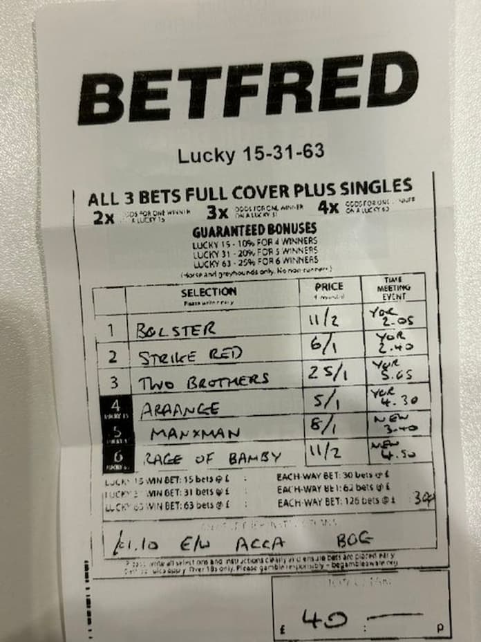 Betfred Slip