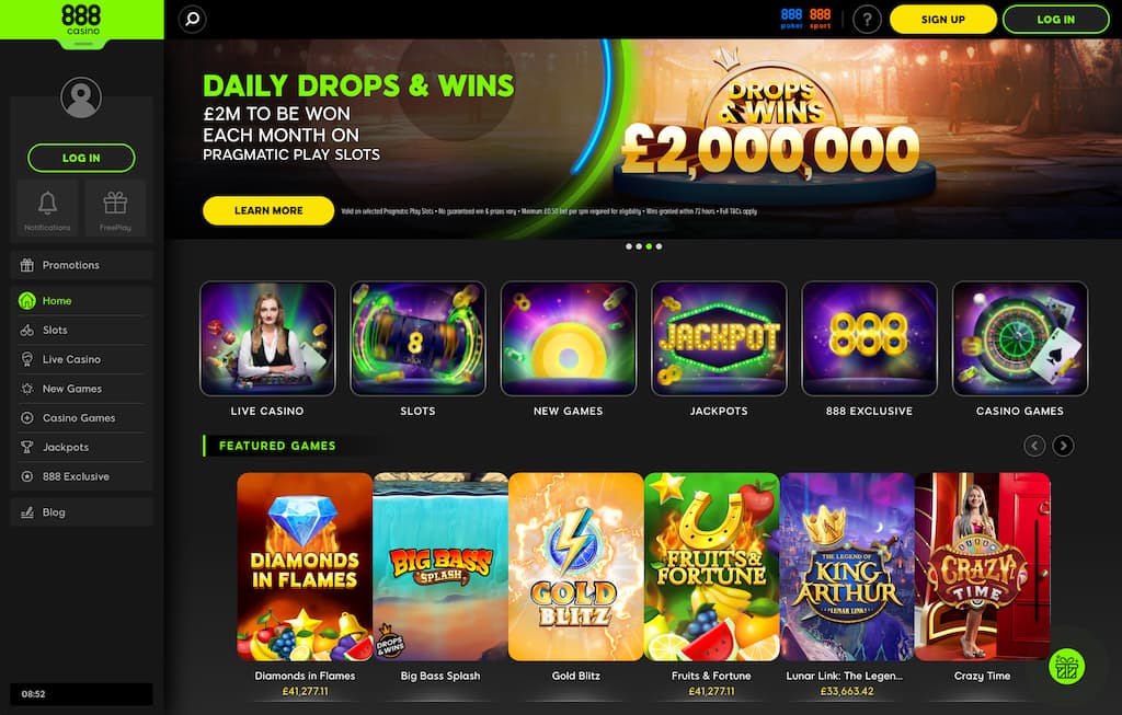 888casino front page