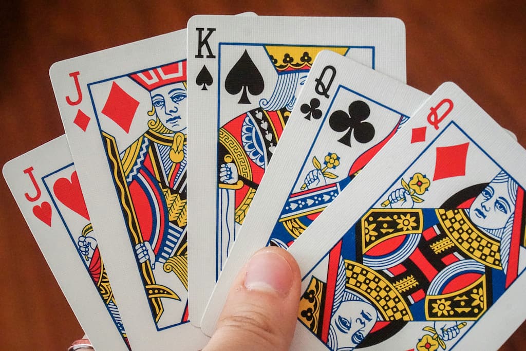 Hand of poker cards