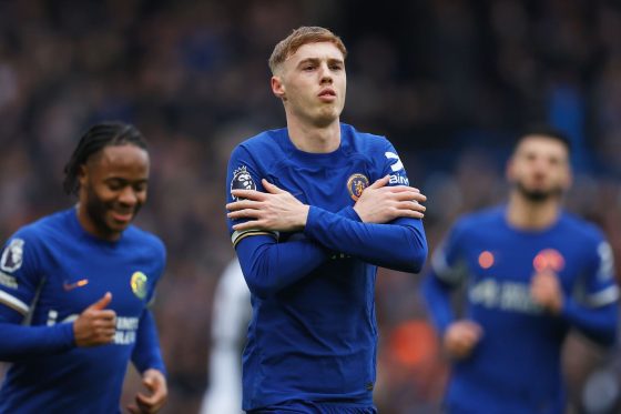 Cole Palmer Celebrating After Scoring for Chelsea