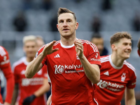 Nottingham Forest Striker Chris Wood Celebrating