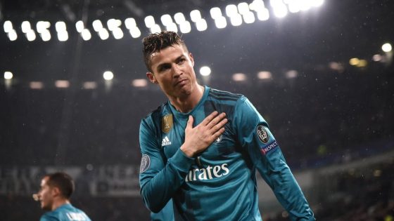 Cristiano Ronaldo Bowing After Scoring Against Juventus in the Champions League