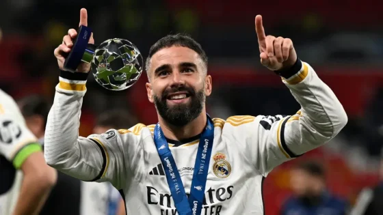 Dani Carvajal Celebrating After Winning the Champions League in 2024