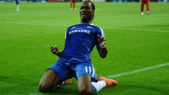 Didier Drogba, Chelsea Legend, Pulling Off His Iconic Knee Slide Celebration