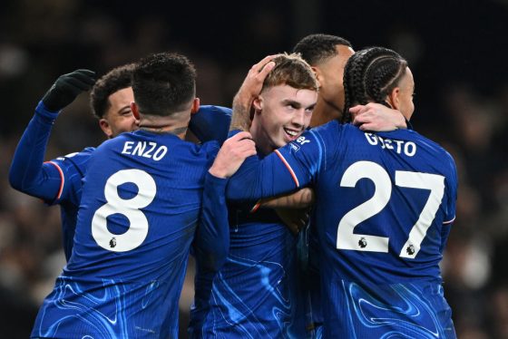 Chelsea Players Celebrating in the Premier League