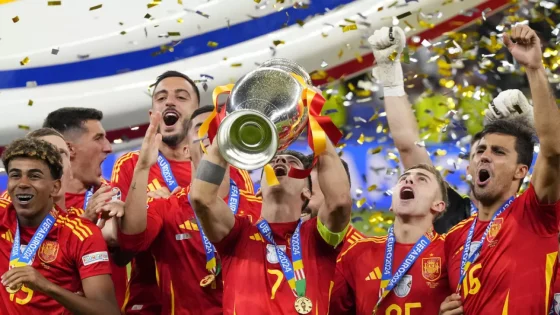 Spain Players Celebrating After Winning EURO 2024