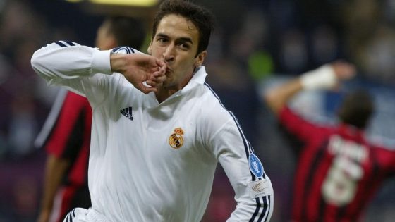 Real Madrid Legend Raul Celebrating