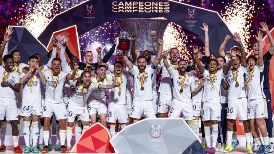 Real Madrid Players Celebrating After Winning Spanish Supercup in 2024