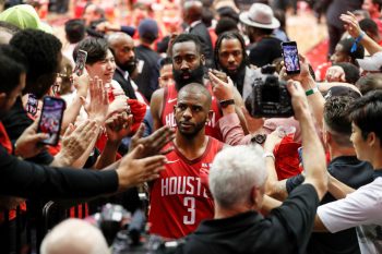 Chris Paul (No. 3), James Harden, and the Houston Rockets are on the verge of exploding.