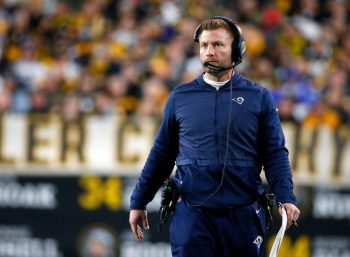 Sean McVay coaches the Los Angles Rams.