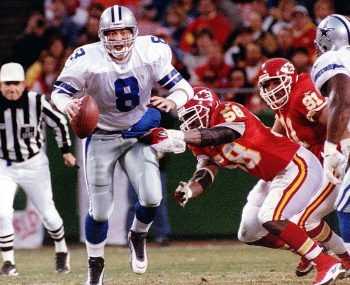 NFL Hall of Famer Derrick Thomas sacking Troy Aikmen