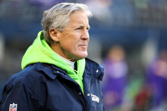 Seahawks head coach Pete Carroll on the sidelines.