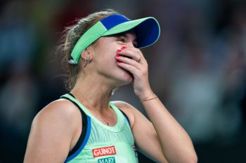 Sofia Kenin celebrates after winning the Australian Open