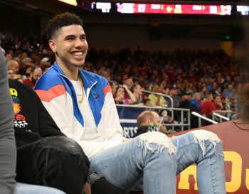 LaMelo Ball watching a UCLA basketball game