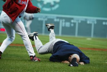 Boston Red Sox' pitcher Pedro Martinez (left) throws 72-year