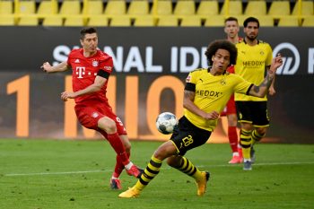 Bayern Munchen defeated Borussia Dortmund 1-0 Tuesday, but realistic crowd noise and a blatant missed handball stole the show.