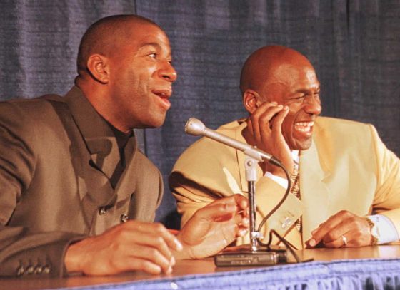 Magic Johnson and Michael Jordan