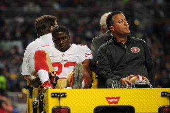 After a freak injury, running back Reggie Bush sued the St. Louis Rams.