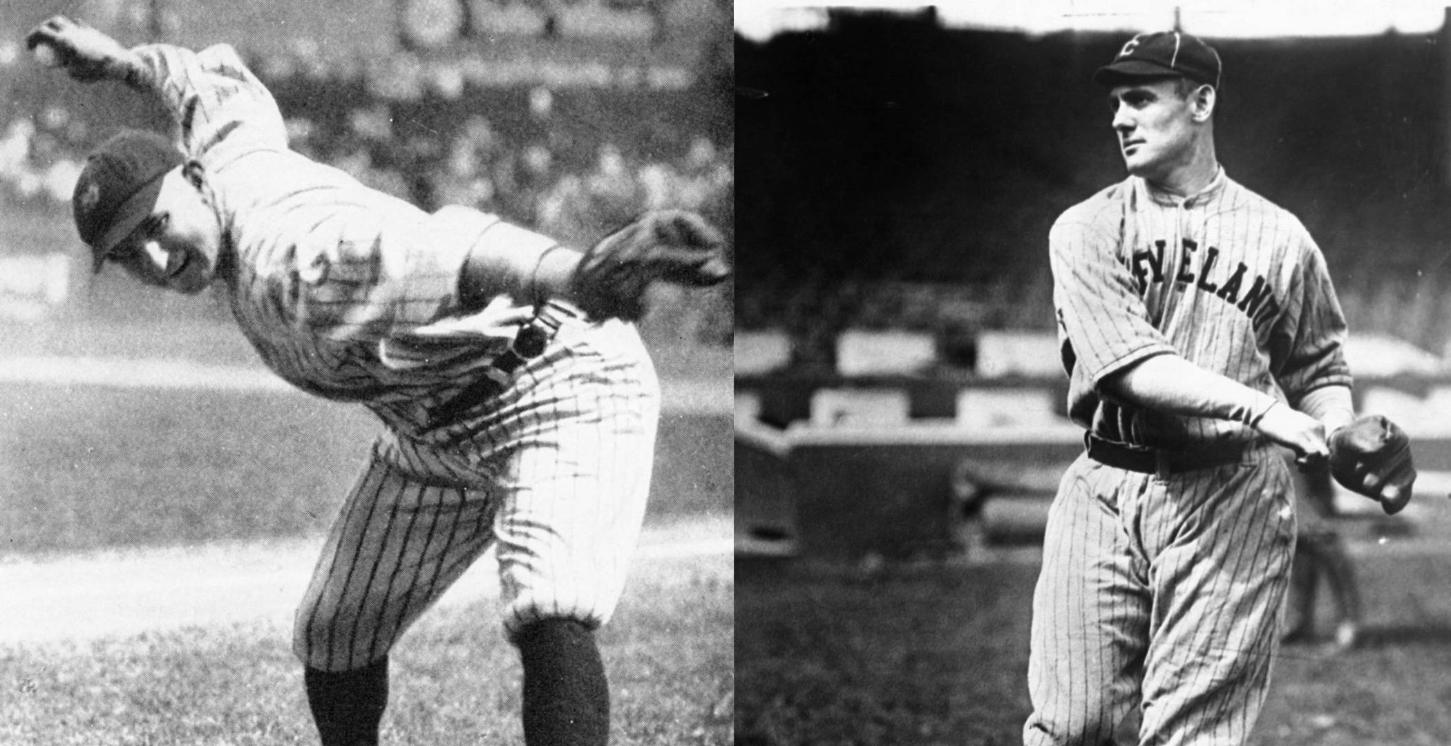 New York Yankees džbán Carl Mays (L) říkal, že se necítí provinile, že omylem zabil Cleveland dělá Ray Chapman.'t feel guilty for accidently killing Cleveland infielder Ray Chapman.