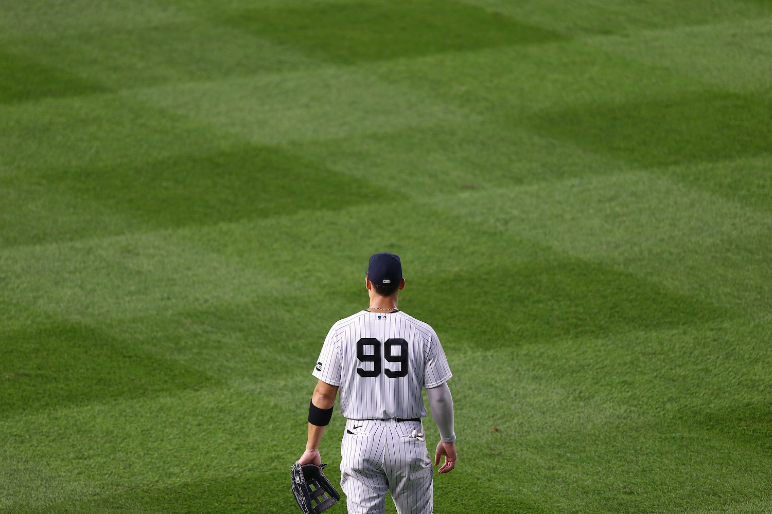 Aaron Judge #99 NY Yankees New York Stripe Baseball Grey or White Jersey