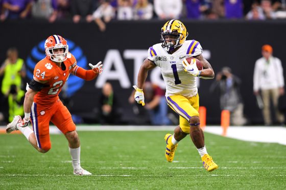 Ja'Marr Chase #1 of the LSU Tigers