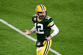 Aaron Rodgers #12 of the Green Bay Packers