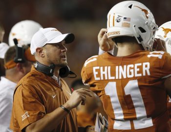 Tom Herman and Sam Ehlinger of the Texas Longhorns