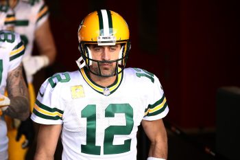 Aaron Rodgers Packers wears big helmet