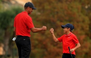 Tiger Woods and Charlie Woods at the 2020 PNC Championship