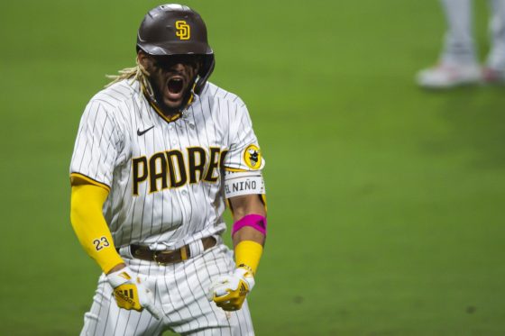 San Diego Padres star Fernando Tatis Jr. celebrates a home run during the 2020 NL wild-card round