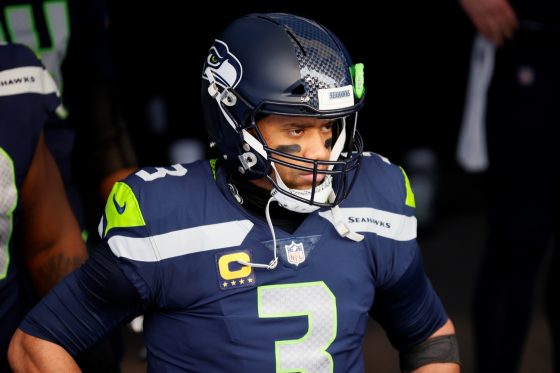 Seahawks quarterback Russell Wilson prepares to take the field.