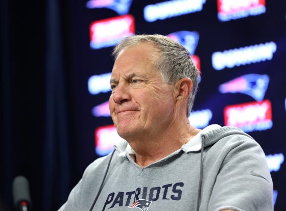 Bill Belichick has plenty of reasons to smile at the podium after the Patriots made significant upgrades to their roster.