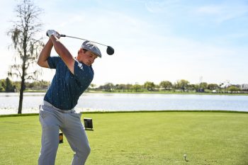 Bryson DeChambeau gears up to smash a drive