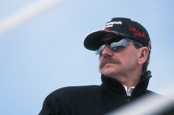 NASCAR legend Dale Earnhardt Sr. watches a race.