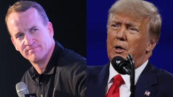 Former Colts quarterback Peyton Manning and former U.S. President Donald Trump.