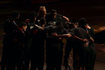 Brooklyn Nets huddle