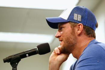 NASCAR star Dale Earnhardt Jr. at the Daytona International Speedway.