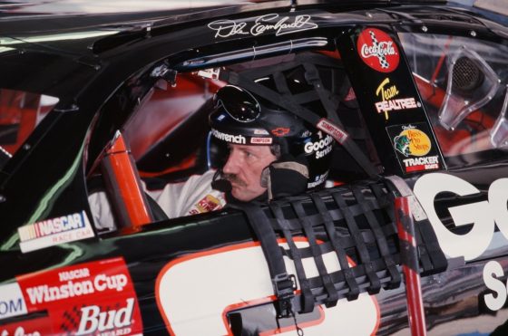 Dale Earnhardt Sr. sits in car