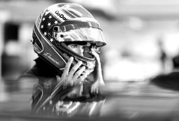 Danica Patrick adjusts her helmet during practice for the Indianapolis 500.