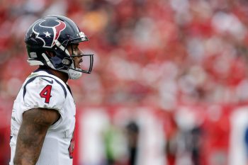 Deshaun Watson walks on the field for the Houston Texans