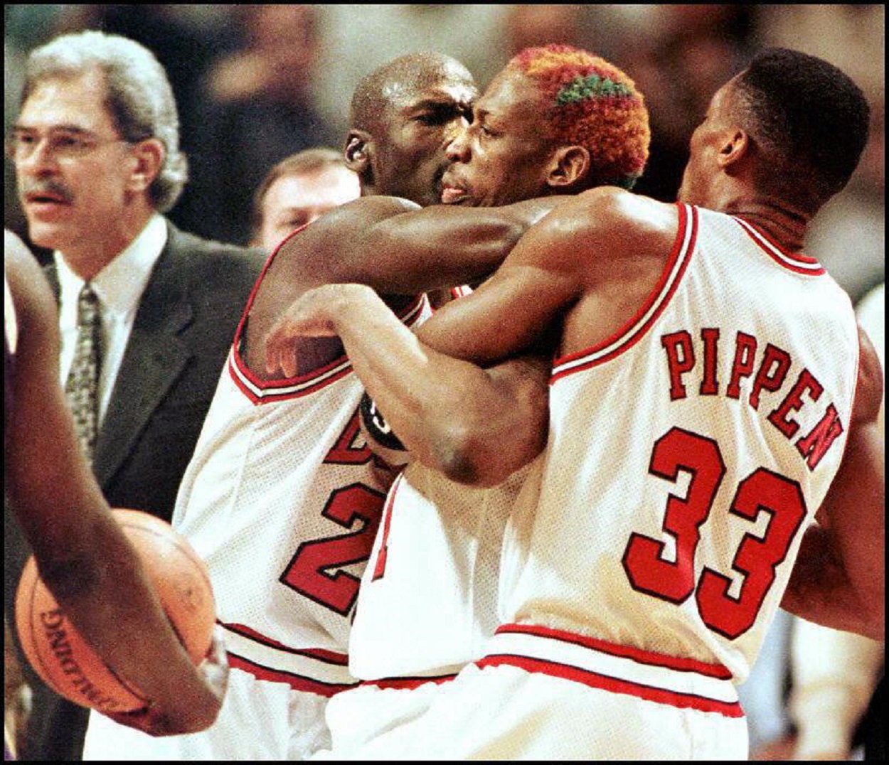 Michael Jordan and Scottie Pippen Legit Tackled Dennis Rodman