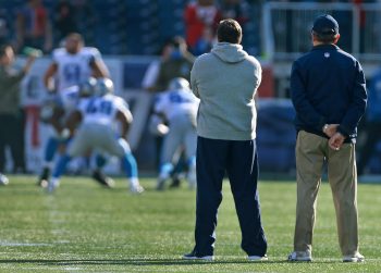 New England Patriots head coach Bill Belichick and Ernie Adams