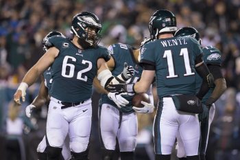 Former Philadelphia Eagles teammates Jason Kelce and Carson Wentz