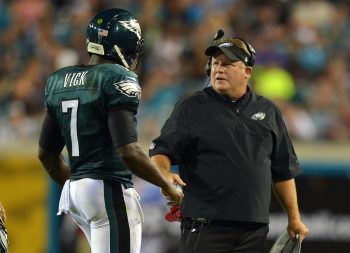 Former Philadelphia Eagles QB Michael Vick and head coach Chip Kelly