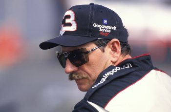 Dale Earnhardt Sr. wears hat and glasses