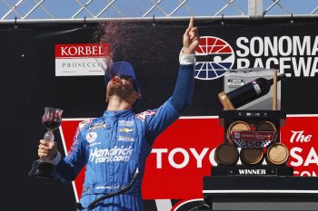 Kyle Larson celebrates win at Sonoma