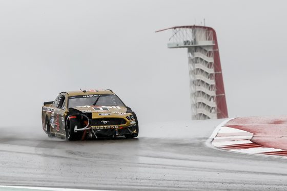 NASCAR Cup Series driver Kevin Harvick drives through turn 10 after being in an accident during the Inaugural EchoPark Automotive Texas Grand Prix on May 23, 2021 at the Circuit of The Americas.